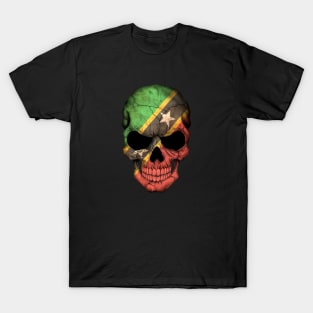 Saint Kitts Flag Skull T-Shirt